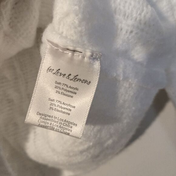 For Love & Lemons Small Billie Long Sleeve Cardigan White - Picture 11 of 11